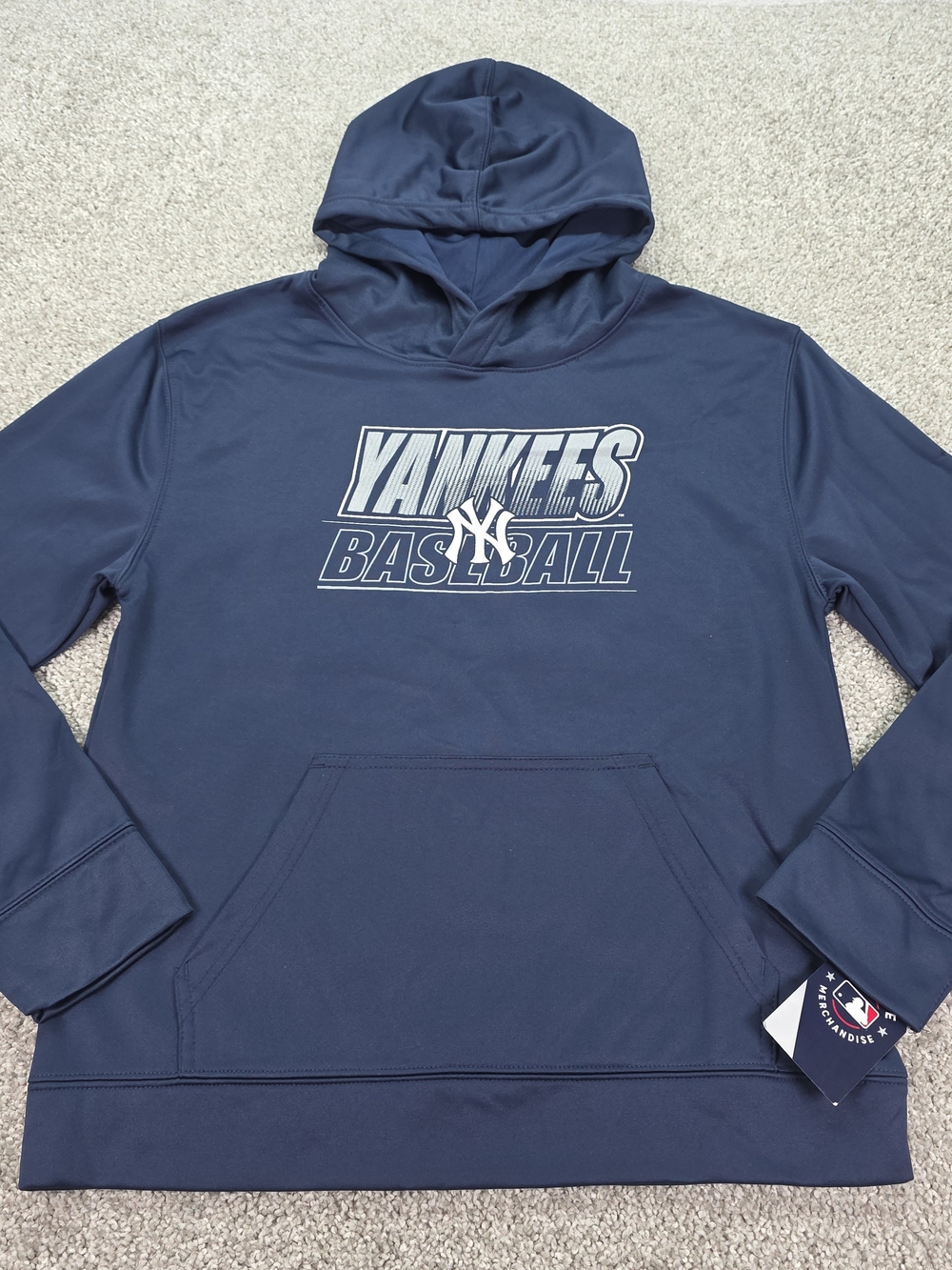 New York Yankees MLB Performance Hoodie Sweatshirt Youth Large  14/16 Blue NWT